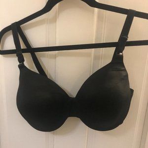 Black Faux-Satin Bra